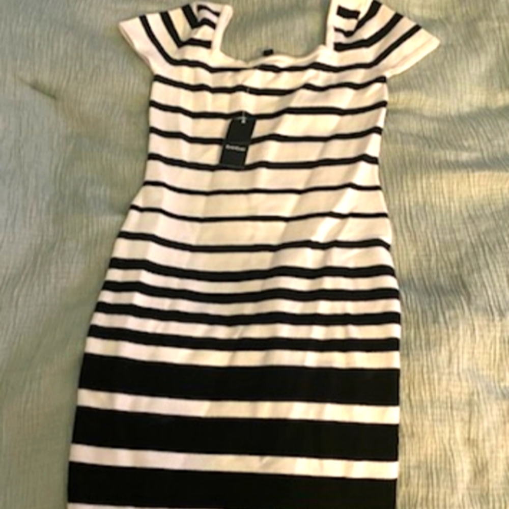 Black and White Striped Dress by Bebe w/ tag, XS